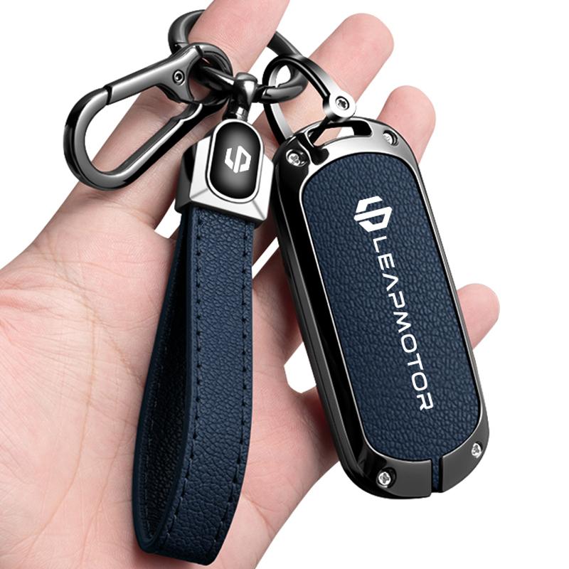 BFM1 Car Remote Key Case Cover For Leapmotor C16 C11 C10 C01 B10 T03 S01 Type Zinc Alloy Leather Protector Auto Keychain Accessories