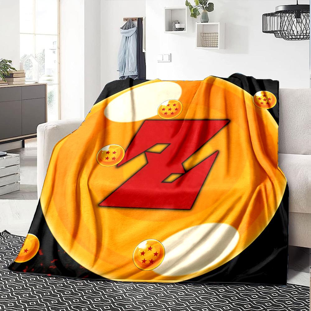 1pz Coperta in Flanella con Motivo Logo Dragon Ball Z Adatta a Tutte le Stagioni Per Arredamento Casa Calore e Comfort Regali Regalo Festivo