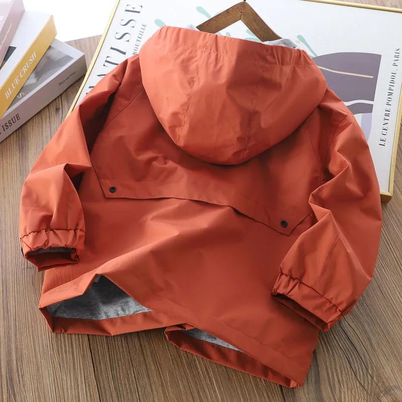 Boys' Spring Loose Zipper Hooded Jacket Children Autumn Sports Windproof Jacket