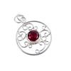 Pink Rubellite Gemstone 925 Sterling Silver Handcrafted Oval-Cut Stone Jewelry Necklace Pendant 1.45" PP-24-11