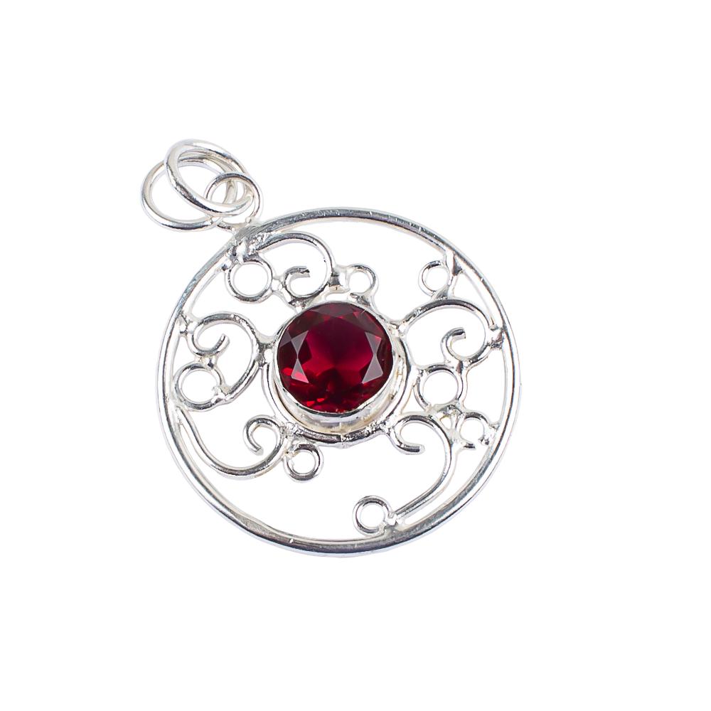 Pink Rubellite Gemstone 925 Sterling Silver Handcrafted Oval-Cut Stone Jewelry Necklace Pendant 1.45" PP-24-11