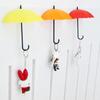3pcs glisser parapluie éponte métal crochet mural Porte-clés (couleur aléatoire)