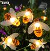 Solar Bee LED String Lights Outdoor Holiday Party Lighting Night Lamp for Garden Tree Fen Balcony Christmas Wedding Decoration