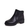 Automne et Hiver Nouvelles Bottes Martin Couleur Unie Grande Taille Chaussures Commerce Extérieur Imperméables Plateforme Bottes en Cuir Féminines Chaussures Féminines