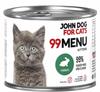 John Dog For Cats | 99 Menu | Karma Mokra Dla Kota Puszka 200G - Kociak | Królik 200G