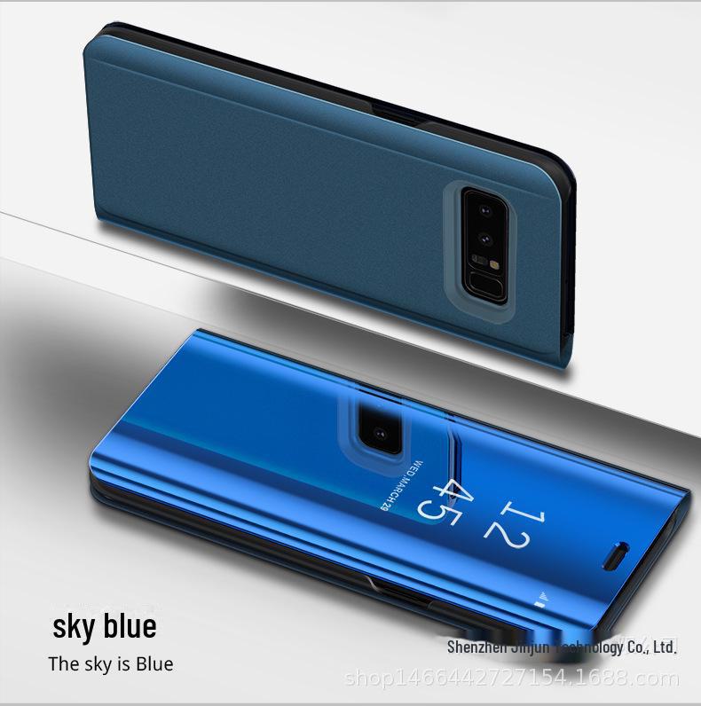 Samsung Note20 Plus S21 Galvanisiertes Spiegel-Flip-Lederetui mit Ständer für A71 & Schutzhülle für A51