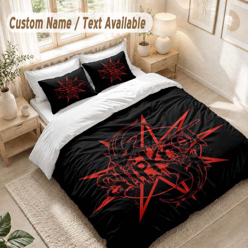 Slipknot Bedding Set, 1 Duvet Cover & 2 Pillowcases Soft Comfortable Bedroom Home Textile Decor