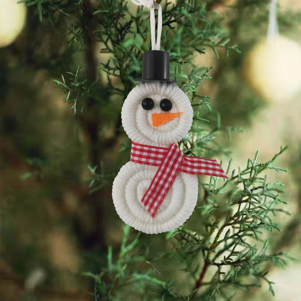 10PCS Snowman Tree Pendant Hanging Ornaments with Rope Party Home Supplies