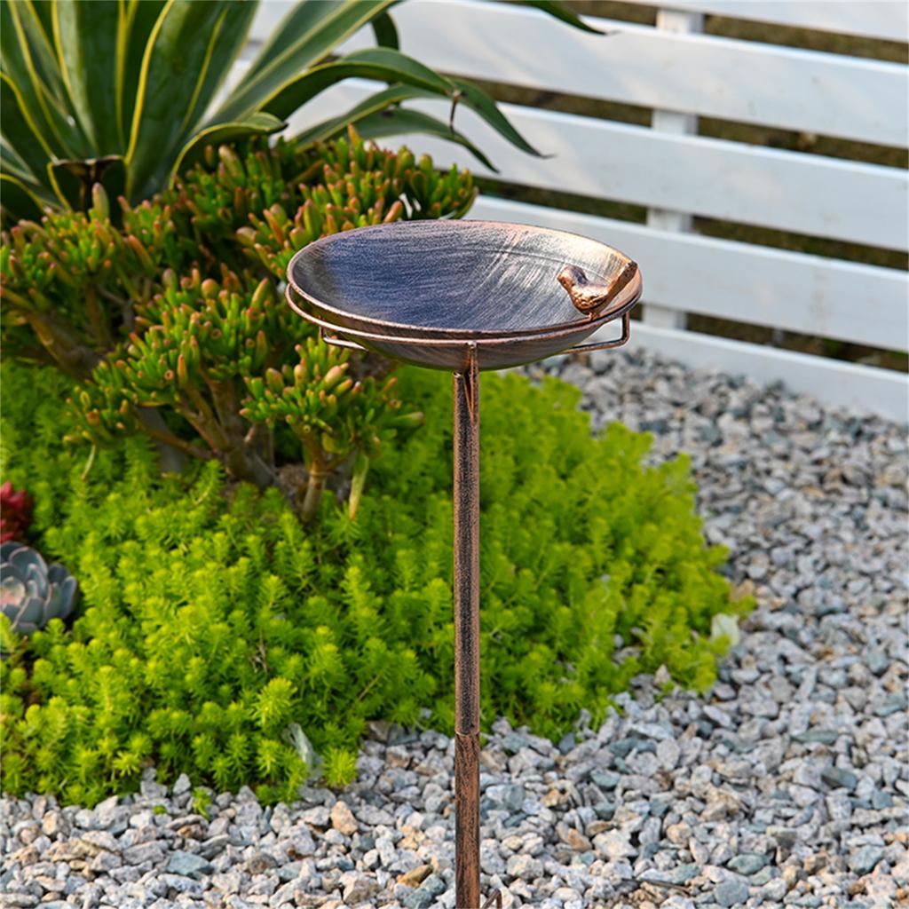 Retro- Metallfågelbadkar, Fristående Design, Lämpligt För Trädgårdar, Terrasser Och Gårdar, Levereras Med En Uppgraderad Femuddig Bas.