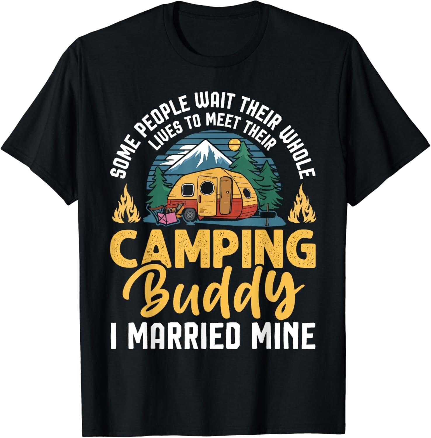 Funny Camping Camper Couple Camping Lovers partners for life Gift Unisex T-Shirt Mens Womens Tees Top 2XL
