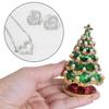 ChristmasTree Hand Painted Enameled Vintage Style Decorative Hinged Jewelry Trinket Box Unique Gift for Home Decor