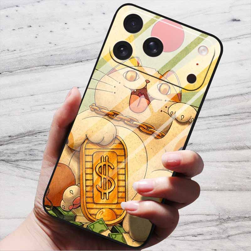 Cute Case For iPhone 17 Pro Plus Capa 17 Pro Max Bumper Luxury Tempered Glass Hard Back Cover iPhone17 Air Funda Animal Patterns