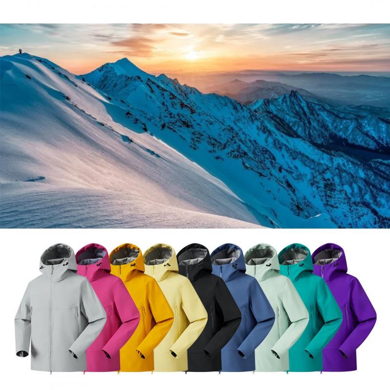Unisex Softshell Jacket Hiking Camping Outdoor Travel Windproof Waterproof Breathable Hooded Lightweight Fall