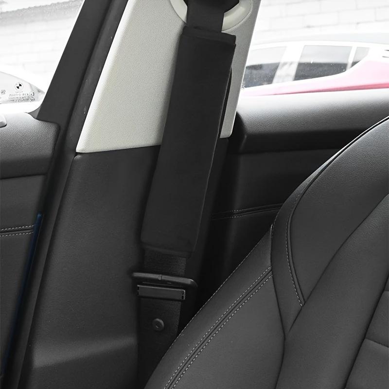 Soft Plush Car Seat Belt Covers - Comfortable, Breathable, All-Season Black Seat Covers for All Vehicles, Breathable Materia