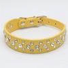 Adjustable Rhinestone Studded PU Leather Dog Collar for Small Medium Large Dogs Cats Anti-Bite Pet Neck Ring Pet Supplies