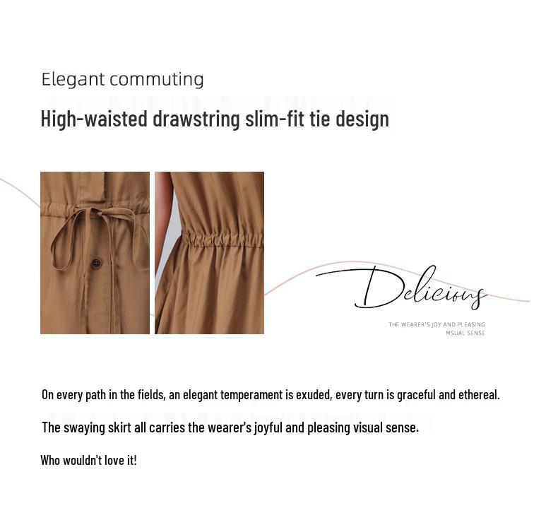 Modisches Damen Sommer 2025 Schlank machendes Hemdkleid aus reiner Baumwolle für Mütter mittleren Alters
