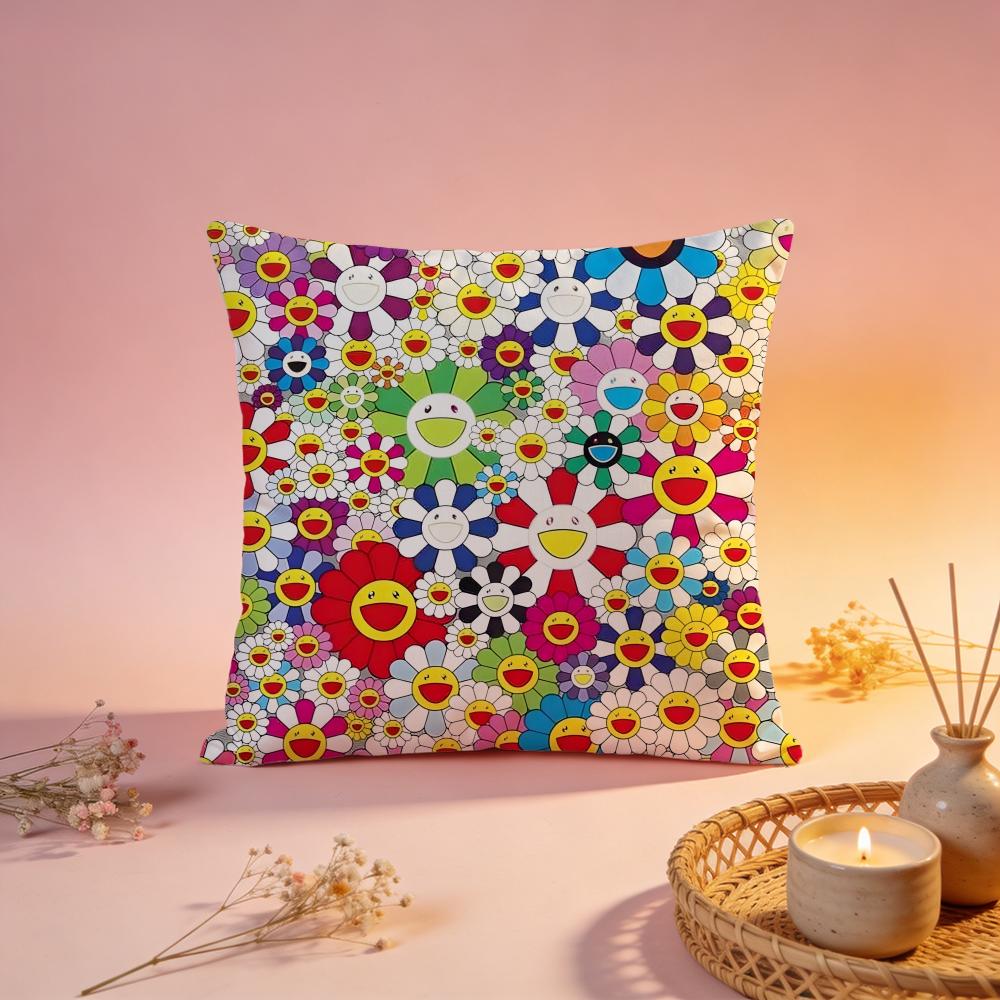 Fashion TTakashi Murakamied Cushion Cover Comfortable Durable Pillow Cover MultiScene for Home Office Car Sofa
