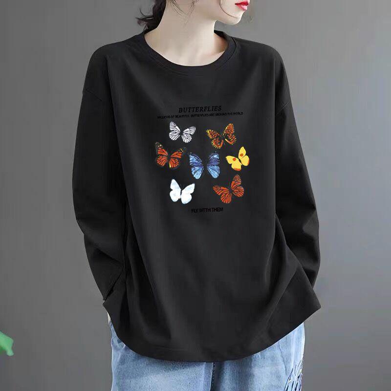 Long-sleeved T-shirt Spring and Autumn New Style Versatile Loose Round Neck Top