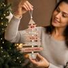 Wooden Wind Christmas Tree Ornament, Door Wall Hanging Decoration for Holiday Home Decor