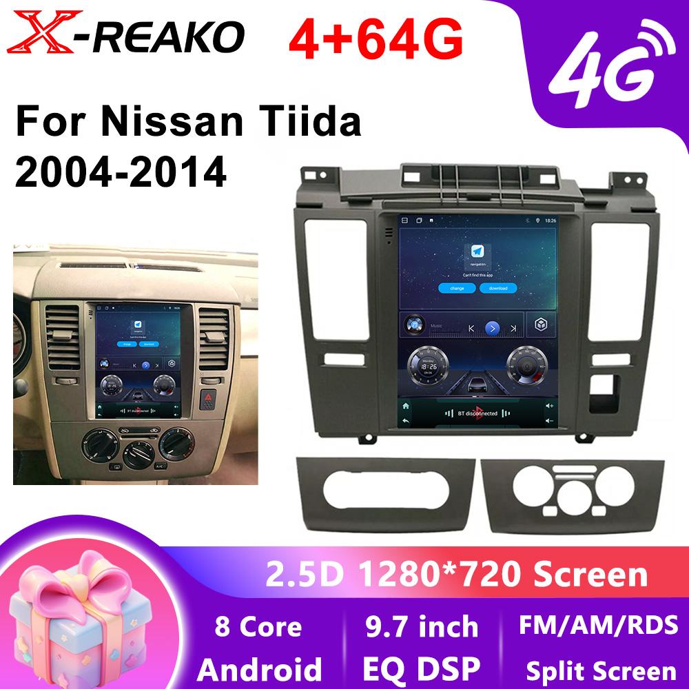 

Для Nissan Tiida Versa 2004 - 2013 Беспроводной Carplay Android 13 Вертикальный экран 9.7 Автомагнитола GPS Мультимедийный плеер Автомагнитола 8 core 4GB+64GB