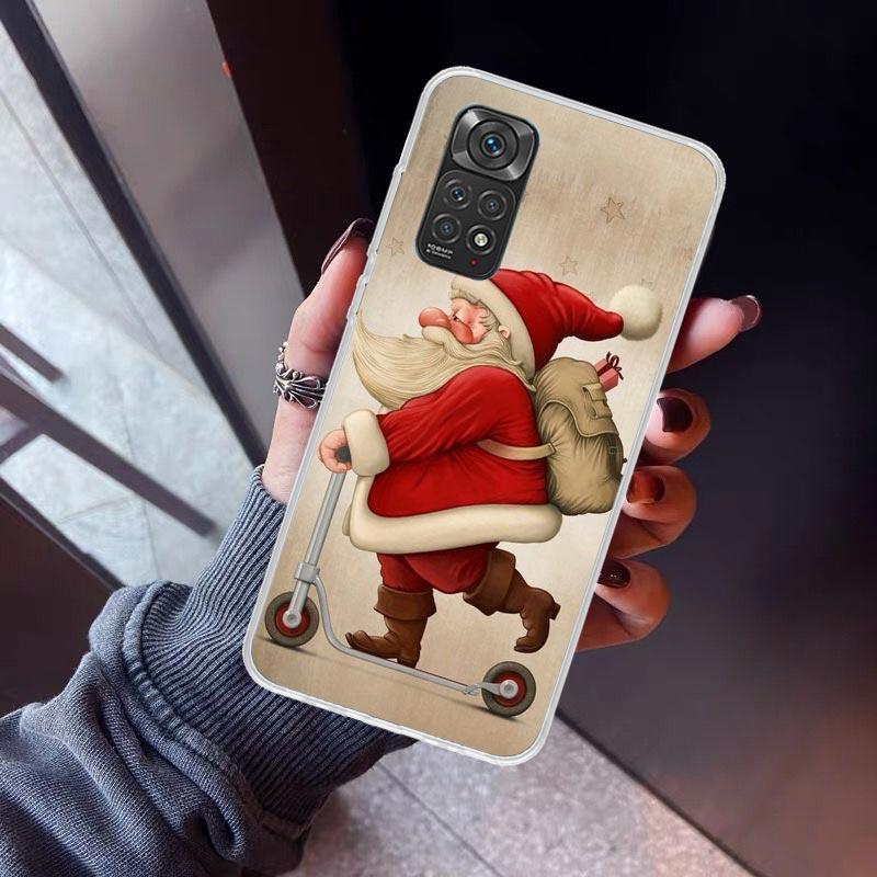 

Christmas Santa Claus Present Phone Case For Xiaomi Redmi Note 10 11 12 13 14 15 Pro Plus 11S 12S 14S 11T 11E 10S Soft TPU Back Redmi Note 13 4G