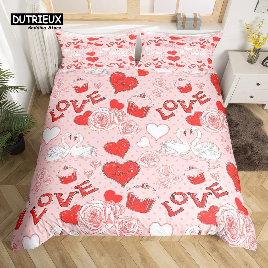 Kawaii Bear Duvet Cover Set Twin King Size Cartoon Animals Bedding Set Polyester Parachute Blue Sky White Cloud Comforter Cover