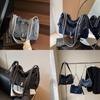 Casual Denim Crossbody Bag For Women With Drawstring Switch And Soft Material For Daily Wear