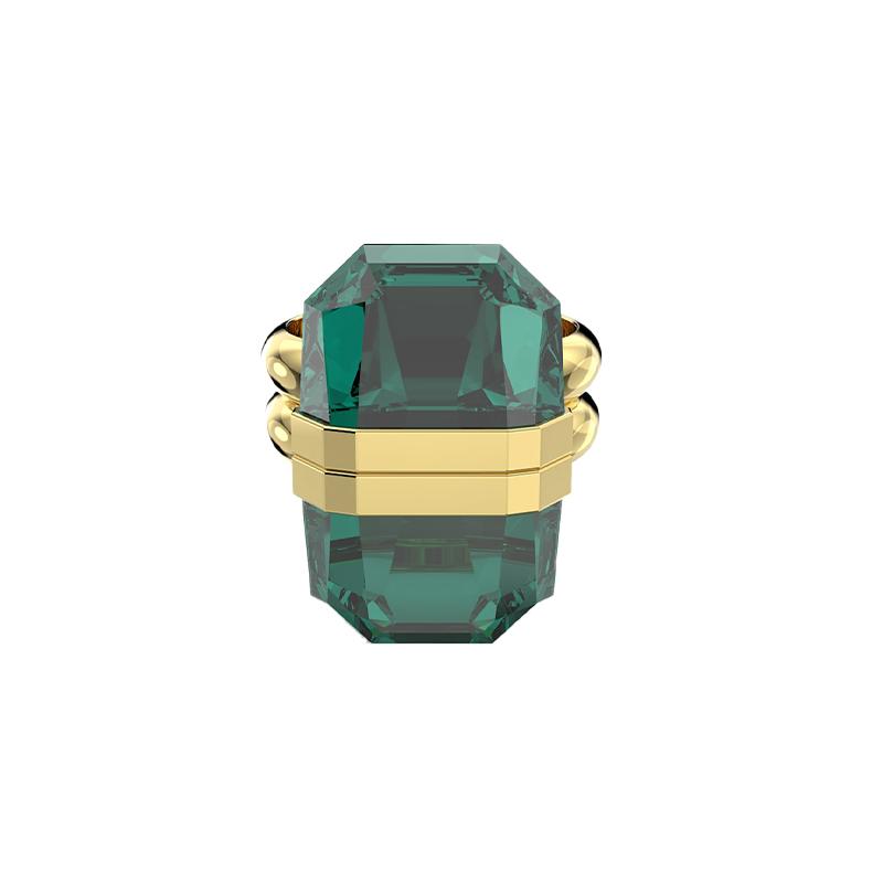 Swarovski Lucent Magnetic Double Ring Design Crystal Ring Women s Green Green 58
