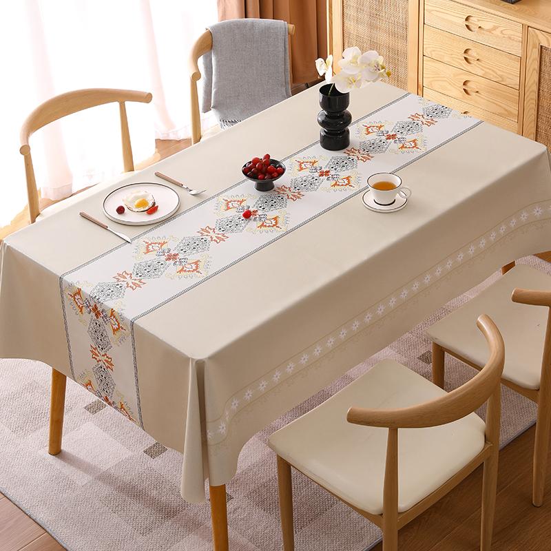 Waterproof Flower Table Cloth Soft Washable PVC Tablecloths Dining Tea High-end Towel Rectangular Desk Sheet Hotel Breakfast Mat