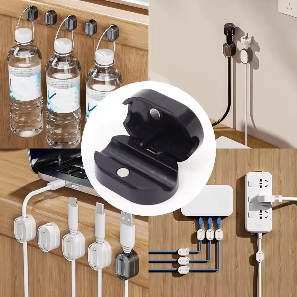 1-20Pcs Portable Magnetic Cable Clips Desktop Cord Organizer Wire Holder Strong Adhesive Magnetic Cable Management Home Office