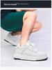 Men's 6cm Height-Increasing Breathable White Leather Sneakers