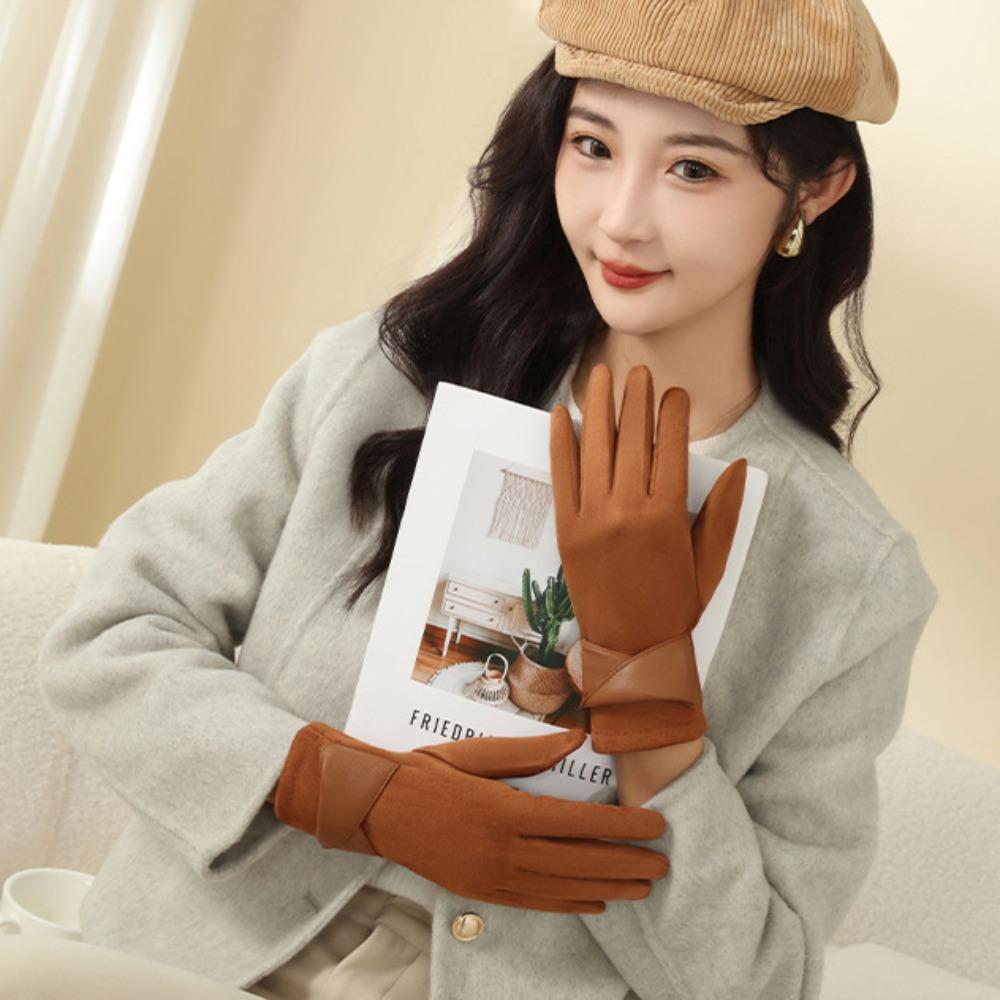 Warm Winter Gloves Full Finger Skiing Gloves New Driving Mittens  Unisex
