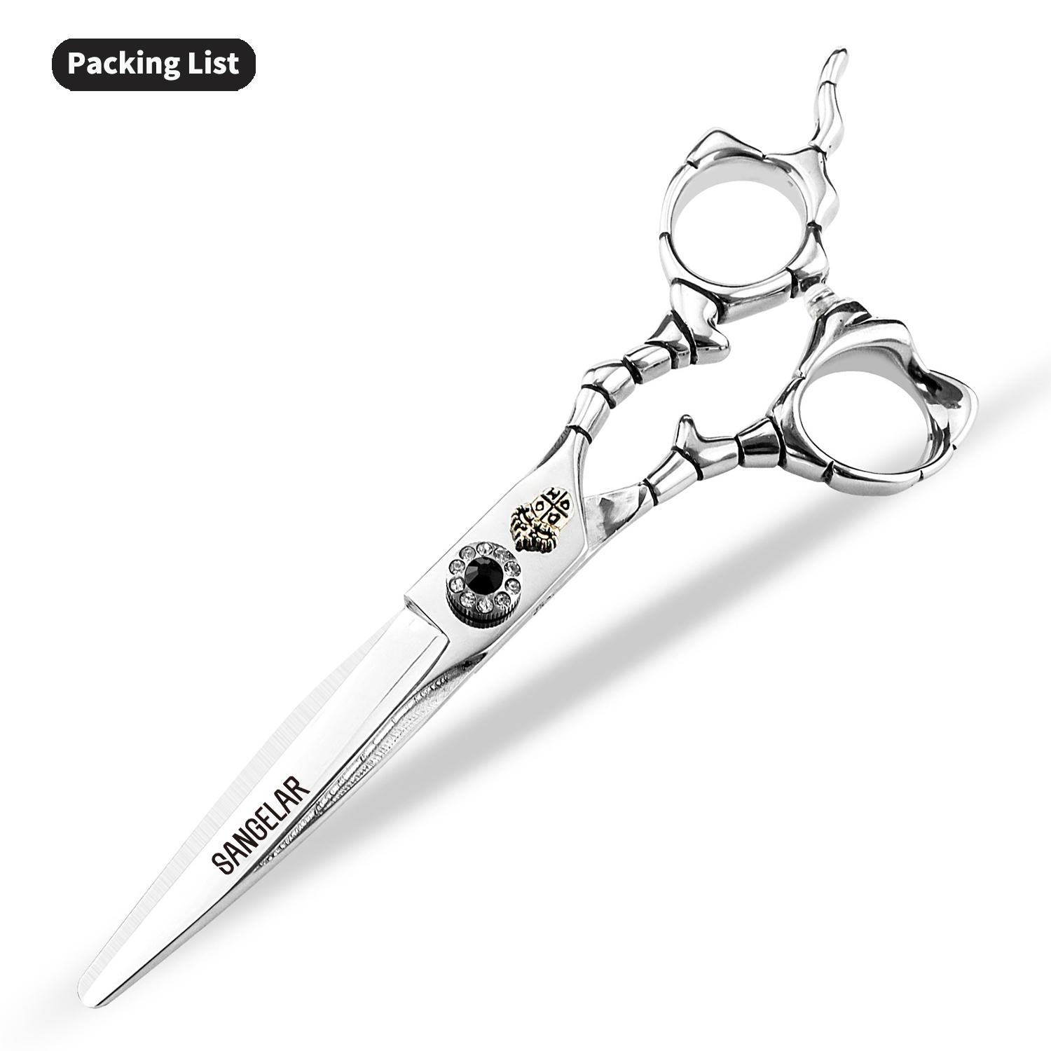 

Ножницы для стрижки волос Sangelar Professional Razor Edge Series длиной 6 дюймов, парикмахерские ножницы для стрижки и филировки волос для мужчин/женщин/детей/салонов и дома Thinning Scissors серебряный