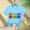 2026 summer short sleeved Sprunki cute and fashionable boy and girl comfortable round neck pure cotton short sleeved Tshirt