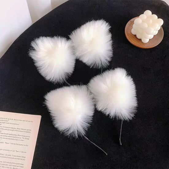 Cats Ear Long Plush Cute Anime Cosplay Hair Clasp Headband Party Costume for Daily Wear