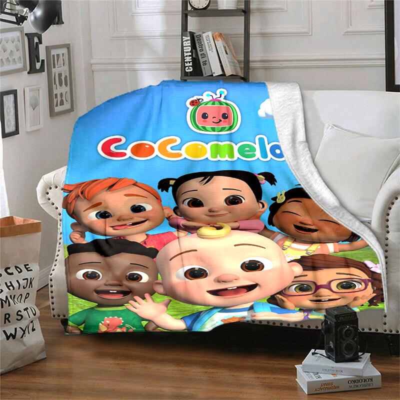 Cocomelon Flannel Blanket Soft Warm All-Season Throw, Design for Camping, Car Travel, Hiking Sofa, Bed, Office Perfect Gift for Parties