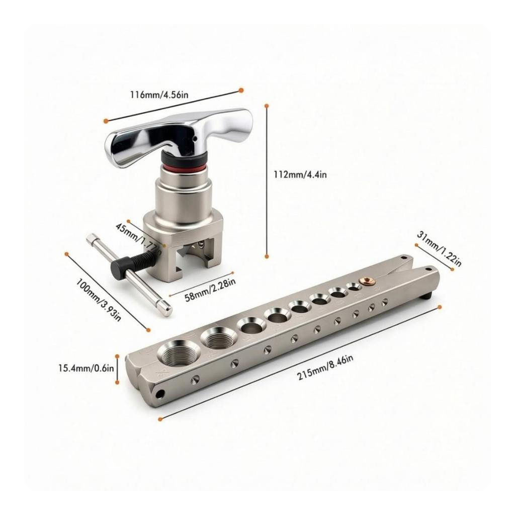 45° Eccentric Flaring Tool Manual Cone ChromeVanadium Steel for Plumbers,