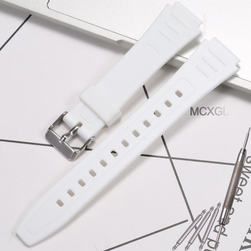 Watch Band For Casio W800H W-800H W-217H Strap Sport Resin Bracelet 18mm Wristband