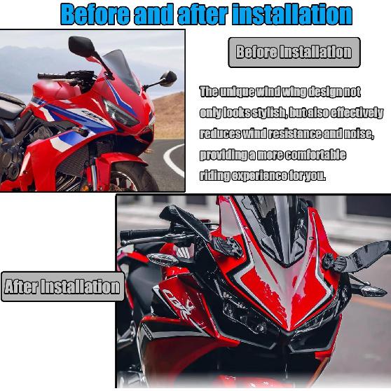 For CBR500R 600R 600RR 2025 2024 Motorcycle Invisible Winglet Mirror Kit Adjustable Rearview Mirror Wind Wing Reflector Spoiler Rearview Mirror