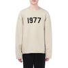 Fear of God Essentials 1977 Series SS22 Raw Edge Sweater With Flock Lettering Long Sleeve Men Sweater Wheat FOG-SS22-121