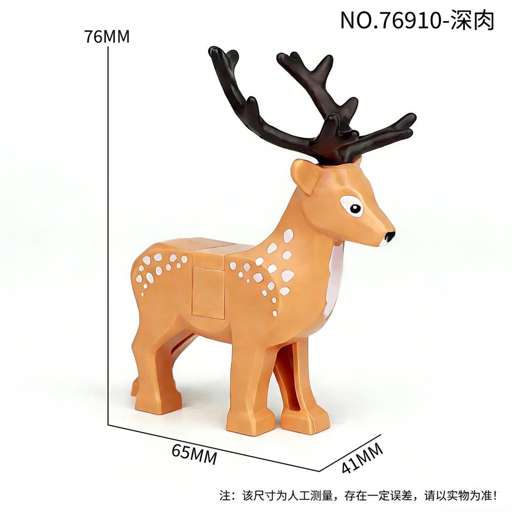 MOC City Animal Building Block Tiger Sika Deer Giraffe Chimpanzee Elephant Figures Zoo Fram Accessories Bricks Children Toys