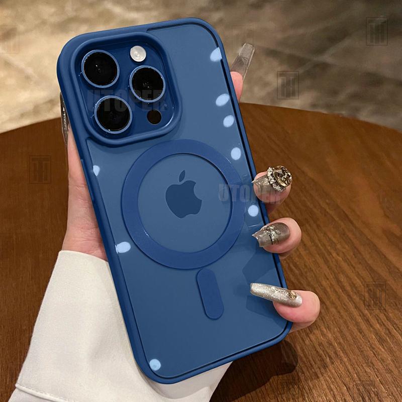 Advanced Acrylic No Yellowing Phone Case For iPhone 16 15 14 13 12 11 Pro Max 16 Plus Transparent Magnetic Magsafe Protect Cover