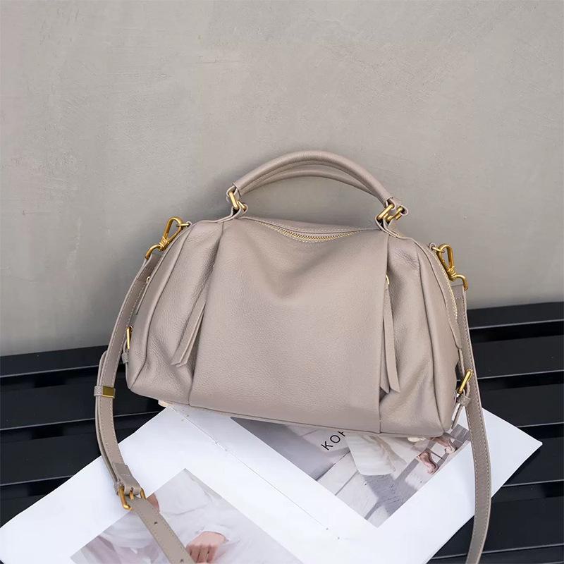 

Элегантная сумка через плечо из натуральной кожи в европейском и американском стиле — высококачественная вместительная женская сумка. абрикосовый/белый