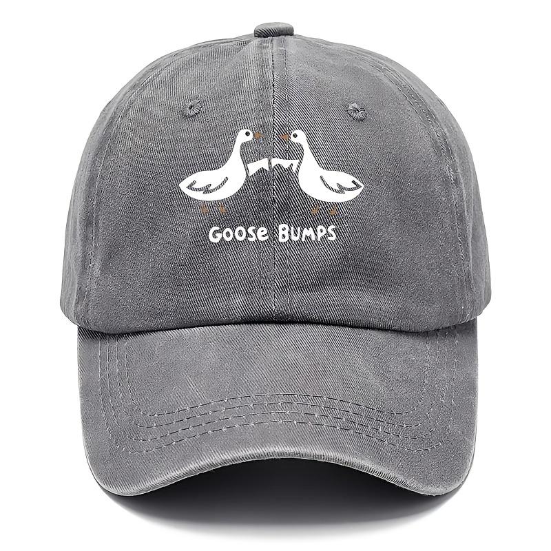 Retro goose print baseball cap with casual dad hat suitable for men's worn-out duck patterned sports hat