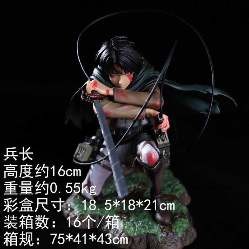 Anime Figure, Attack Giant, Liwell, Blood-soaked Squatting Soldier Figure Doll Model, Ornament