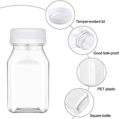 4 Stück Transparente Klare Getränkebehälter Kunststoff Quadratische Flasche Neue Teilbare Getränkeflasche Kaffee