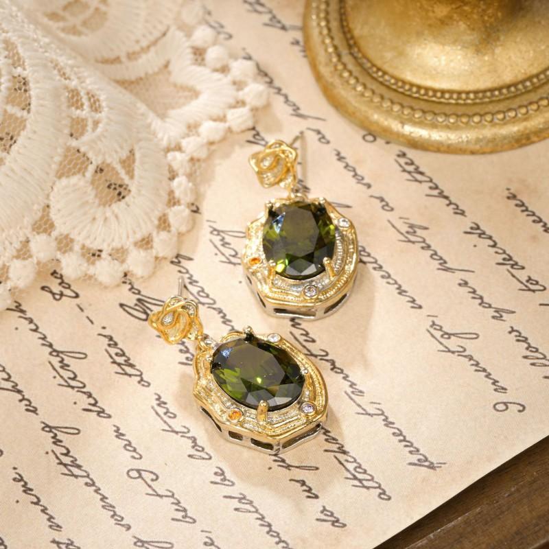 Boho Chic Geometric Zircon Stud Dangle Earrings Women Post Alloy Vintage Style Fashion Jewelry