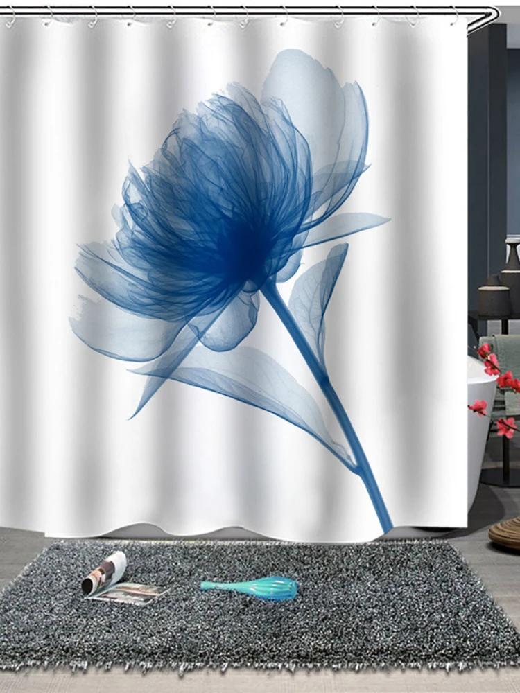 Neues Produkt Blumen Serie High-End Duschvorhang Bunter Druck Polyester Wasserdichter Duschvorhang Duschvorhang Badezimmer