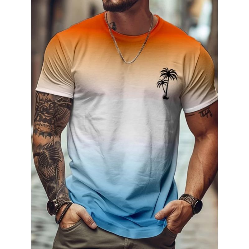 Sommer Täglich Lässig Herren Locker sitzendes Top 3D Wellenmuster Herren T-Shirt Outdoor Herren Modisches Kurzarm T-Shirt
