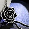 Choker Necklace Women, Black Rose Pendant Sweater Chain Long Layered Necklace Jewelry